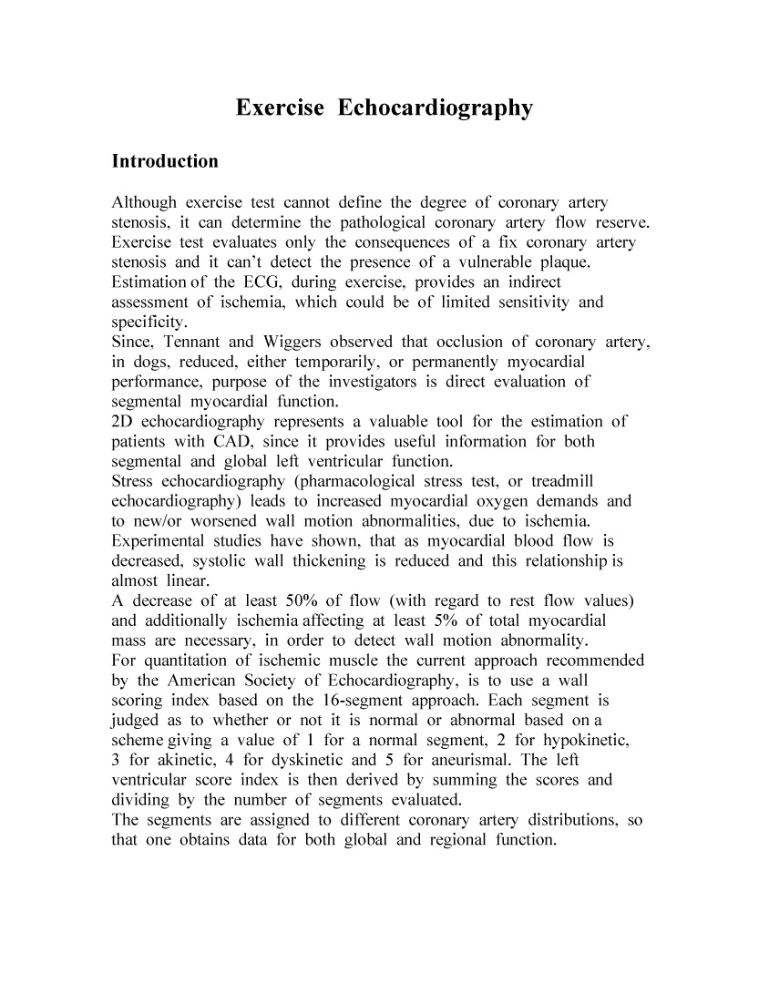 Exercise Echocardiography