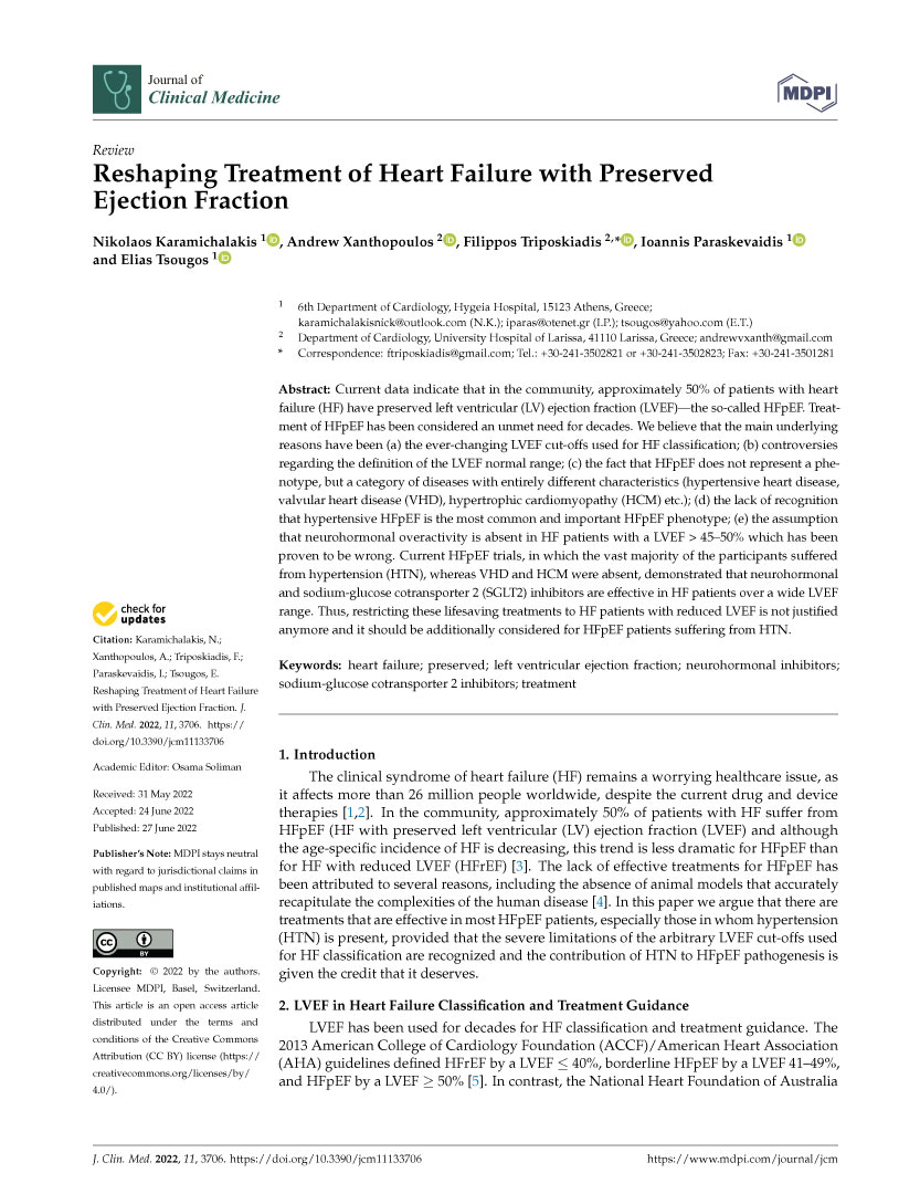 Reshaping Treatment of Heart Failure with Preserved Ejection Fraction