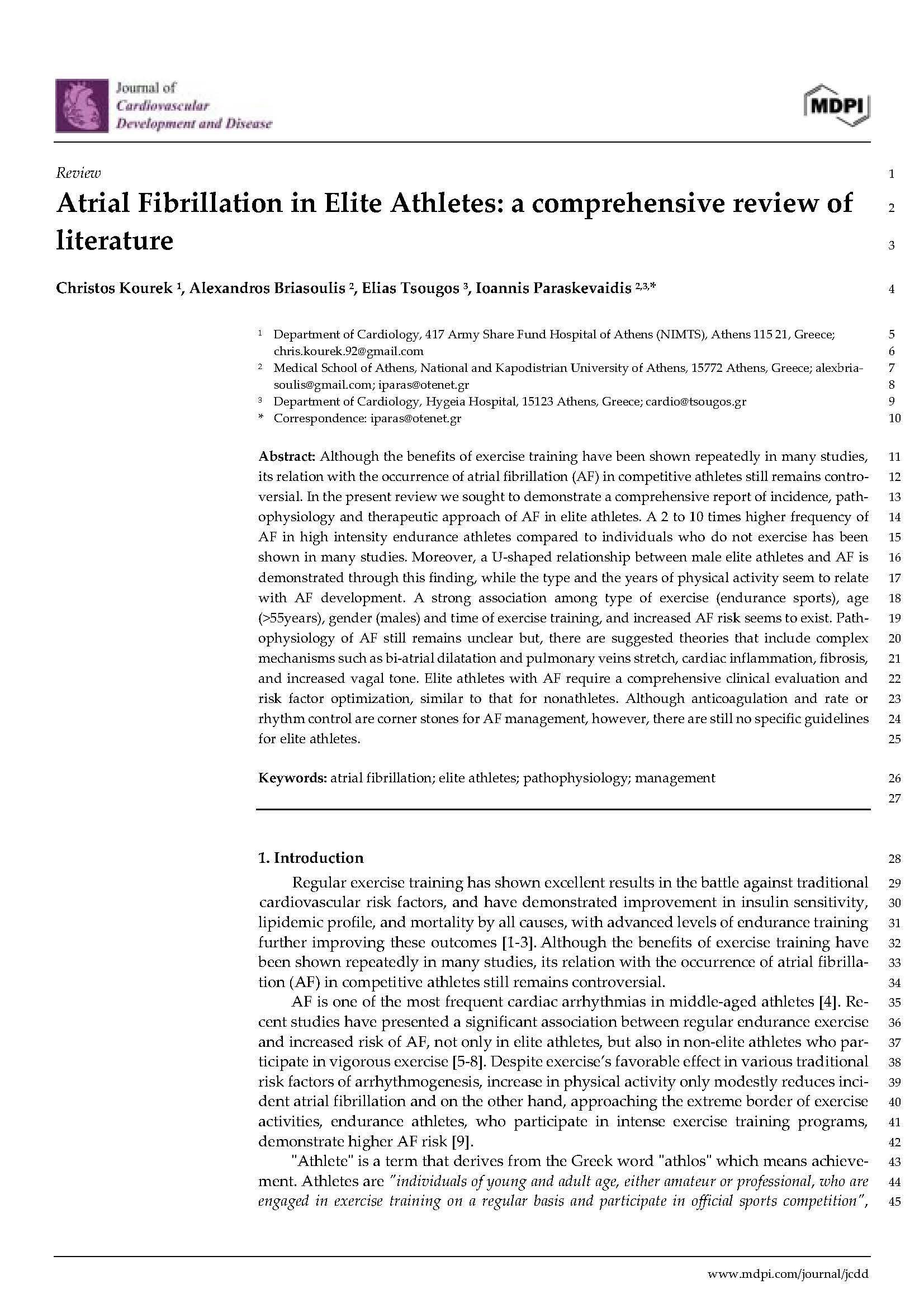 Atrial Fibrillation in Elite Athletes