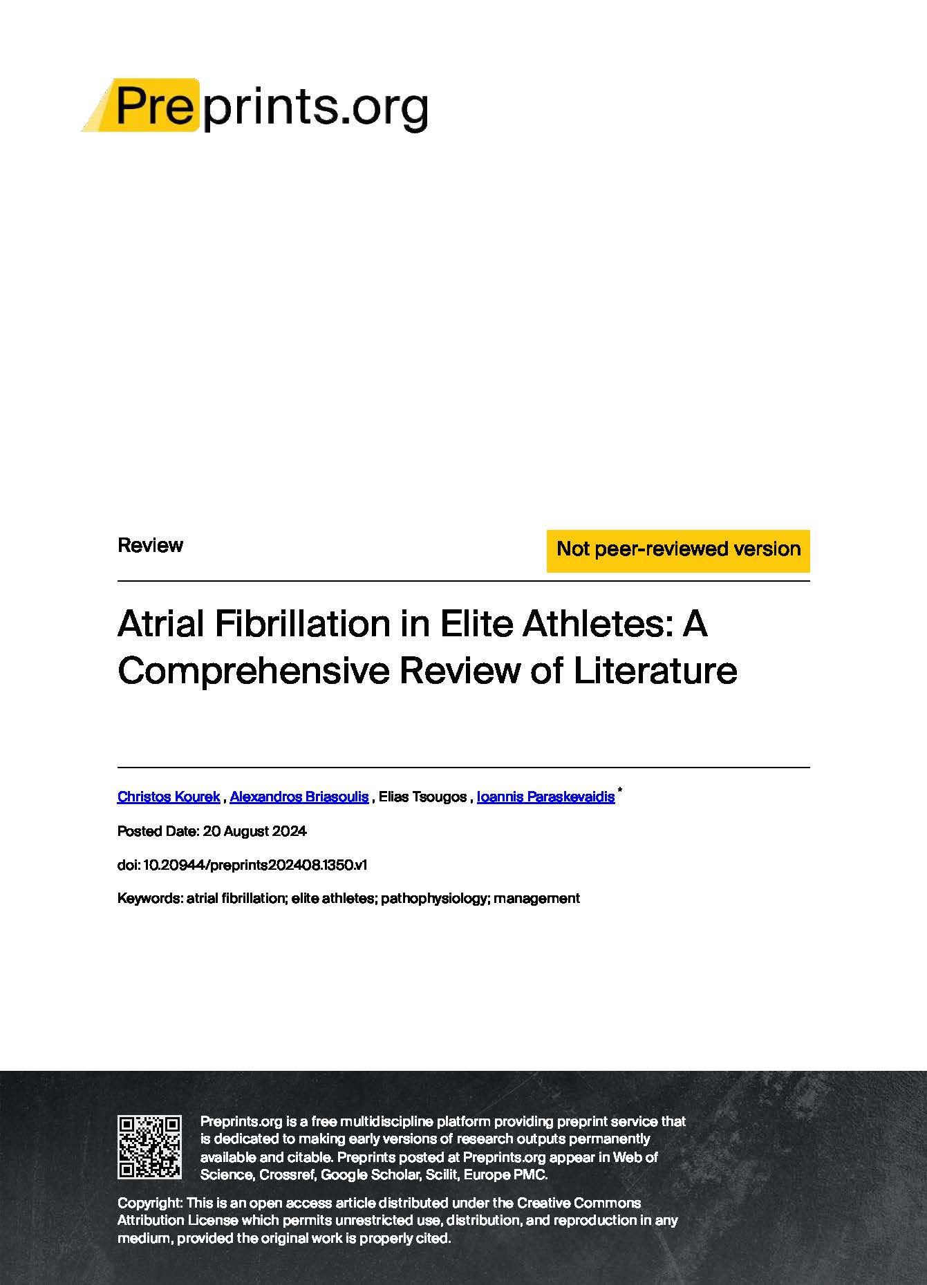 Atrial Fibrilation in Elite Athletes