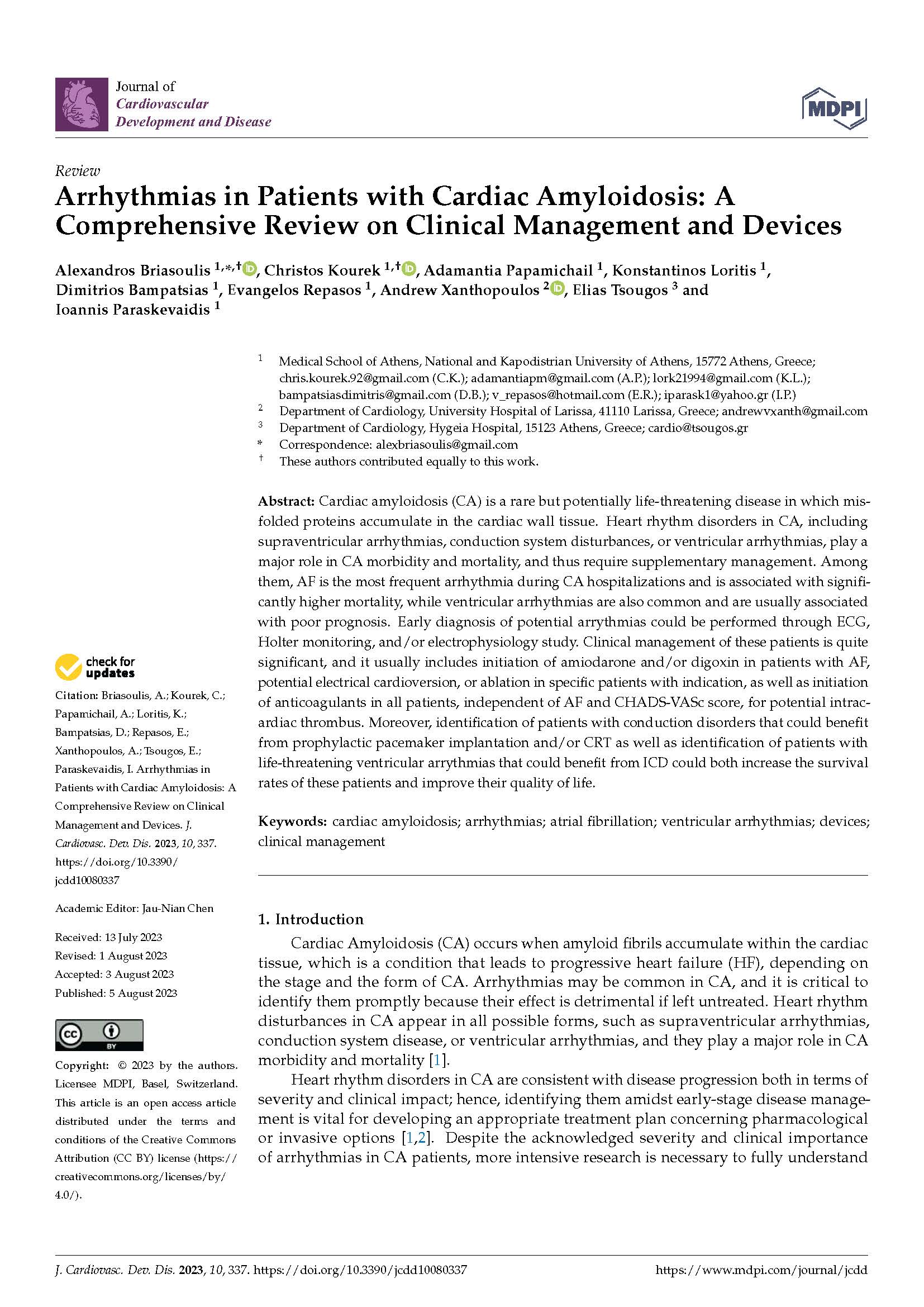 Arrhythmias in Patients with Cardiac Amyloidosis